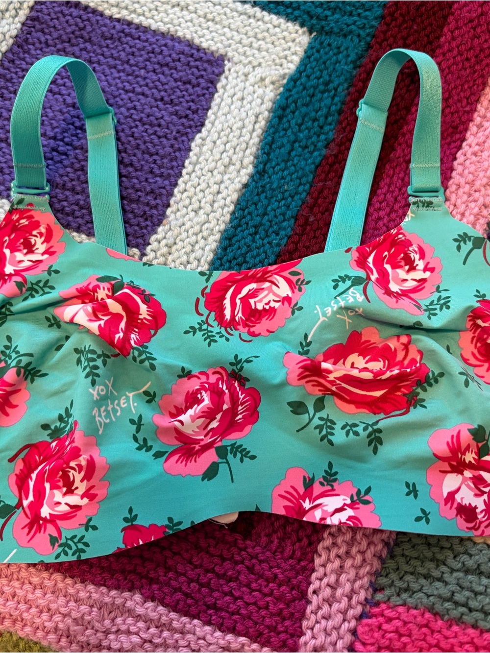 knix Floral Mint & Pink Wireless revolution  Bra
